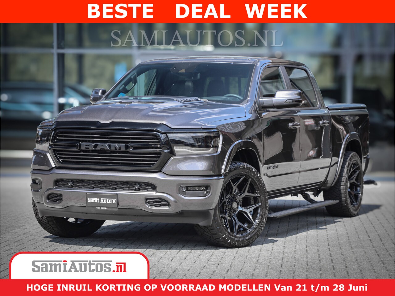 Dodge Ram 1500 - Laramie Night 5,7 V8 402PK | Krachtige Hemi | Zeer Rijk Uitgevoerd | Comfortabele Dubbele - AutoWereld.nl