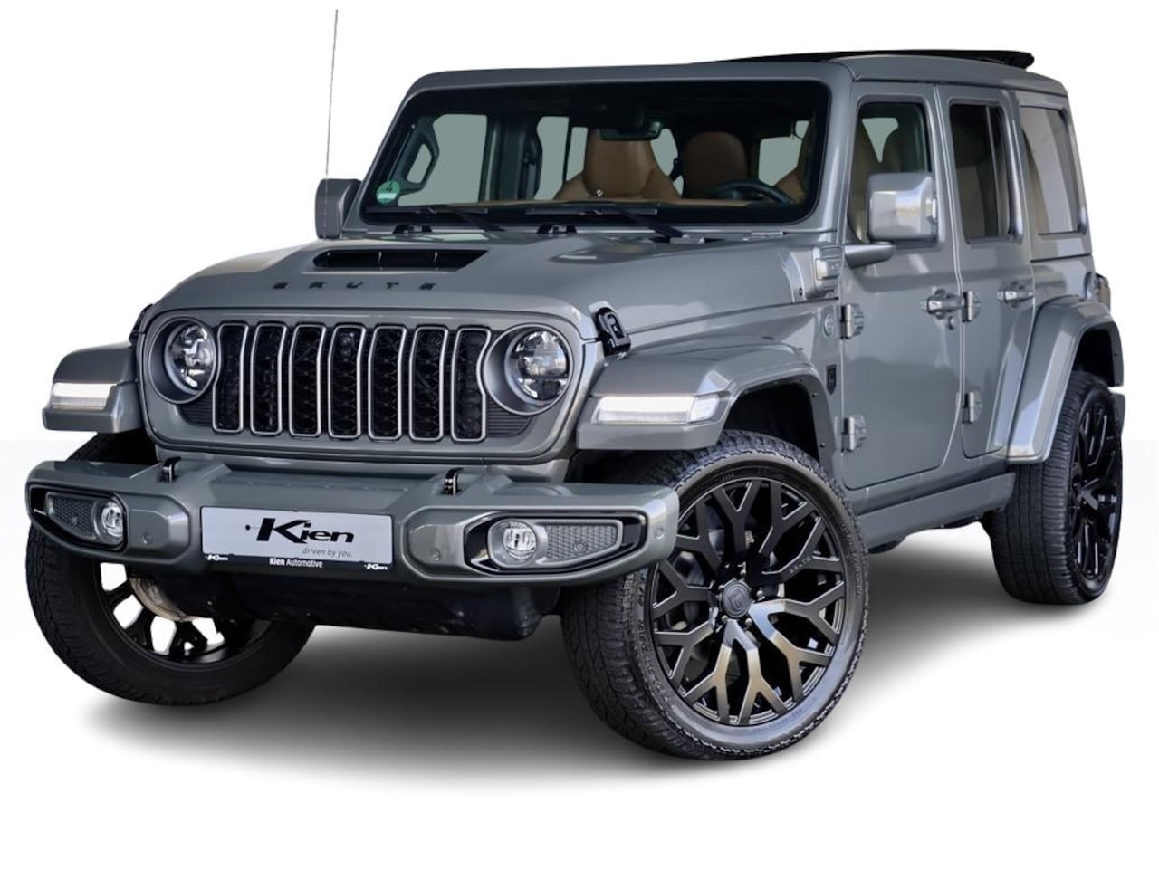 Jeep Wrangler - Brute Richmond 4xe 380 Sky Vieuw | Electric Treeplanken | Sun roof | 22 INCH | - AutoWereld.nl