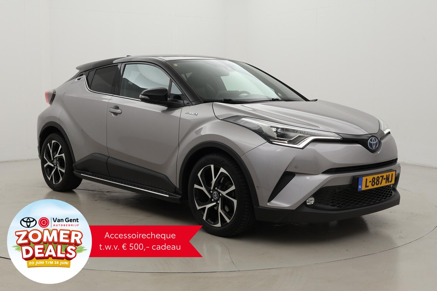 Toyota C-HR - 1.8 Hybrid Bi-Tone | Trekhaak | Leder | Treeplanken | Navigatie | Dodehoek detectie | Stoe - AutoWereld.nl