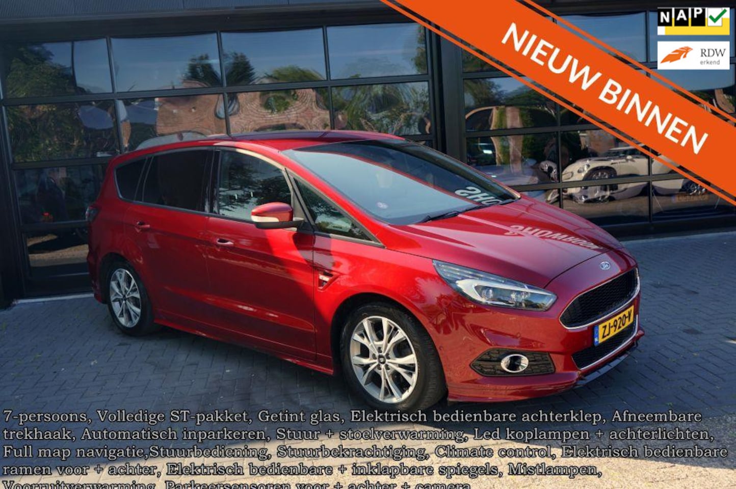 Ford S-Max - 1.5 ST-Line 7p. 1.5 ST-Line 7p., Camera, Leder, Navi, Trekhaak, Clima, CC - AutoWereld.nl