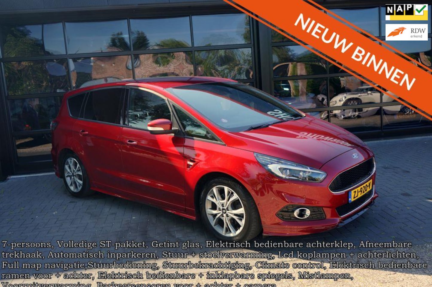 Ford S-Max - 1.5 ST-Line 7p. 1.5 ST-Line 7p., Camera, Leder, Navi, Trekhaak, Clima, CC - AutoWereld.nl