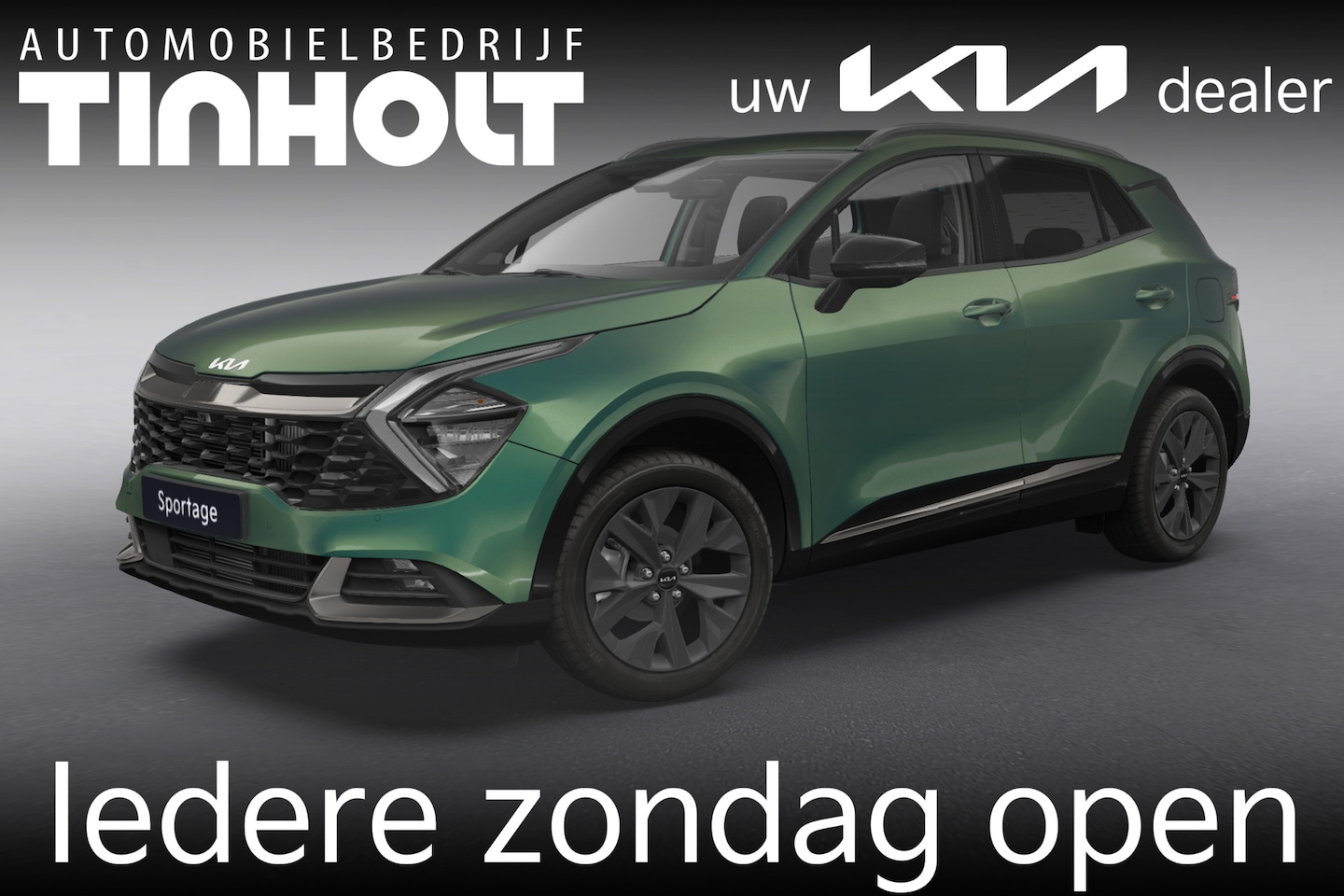 Kia Sportage - 1.6 T-GDi Hybrid Dark Edition - Direct uit voorraad leverbaar - Experience Green - AutoWereld.nl