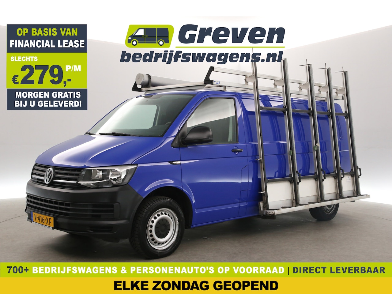 Volkswagen Transporter - 2.0 TDI L2H1 140PK Glasauto Glasresteel Airco Cruise Carplay Trekhaak Navigatie Imperiaal - AutoWereld.nl