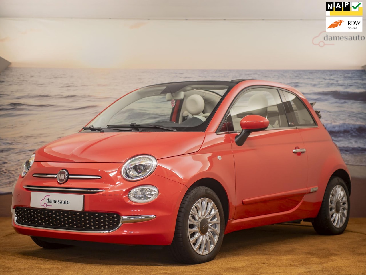 Fiat 500 C - 0.9 Lounge Koraal rood|NAP|Cruise control|Incl garantie - AutoWereld.nl