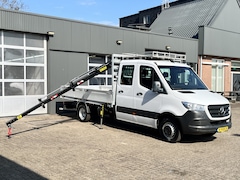 Mercedes-Benz Sprinter - 514 2.2 CDI L3 DC Hiab 018 laadkraan Airco Trekhaak 2000 kg trekgewicht Kastinrichting 1e