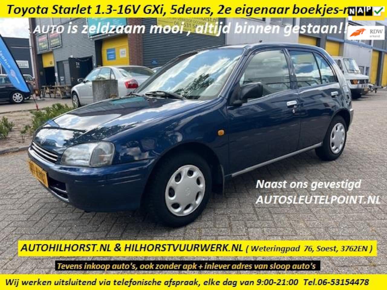 Toyota Starlet - 1.3-16V GXi 1.3-16V GXi , Zeldzaam mooi, 2e eigenaar boekjes+ nap, altijd binnen gestaan - AutoWereld.nl