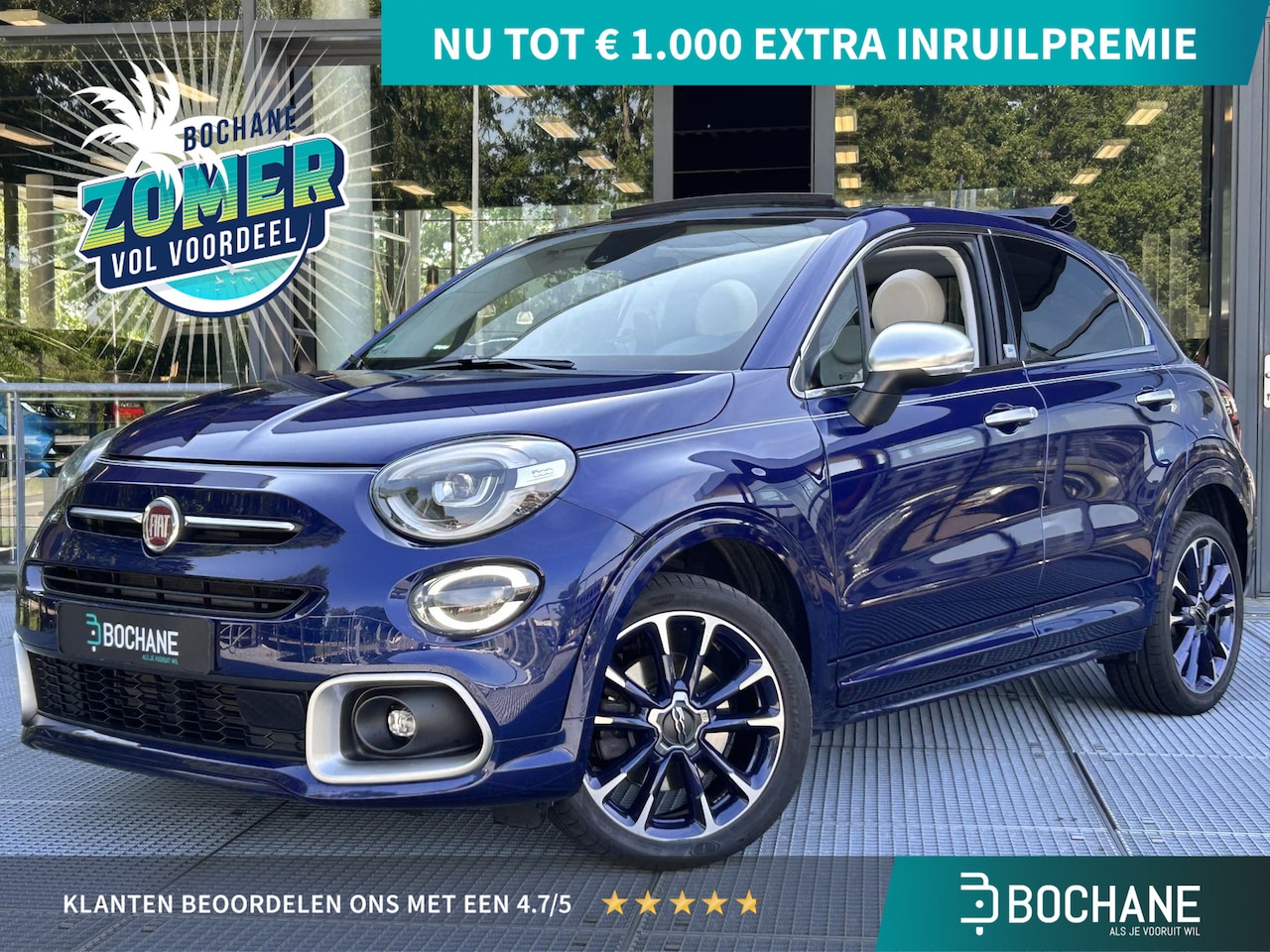Fiat 500 X - 1.3 Yacht Club Capri Automaat | Schuif/Open Dak | Navigatie | Leder | Apple Carplay - AutoWereld.nl