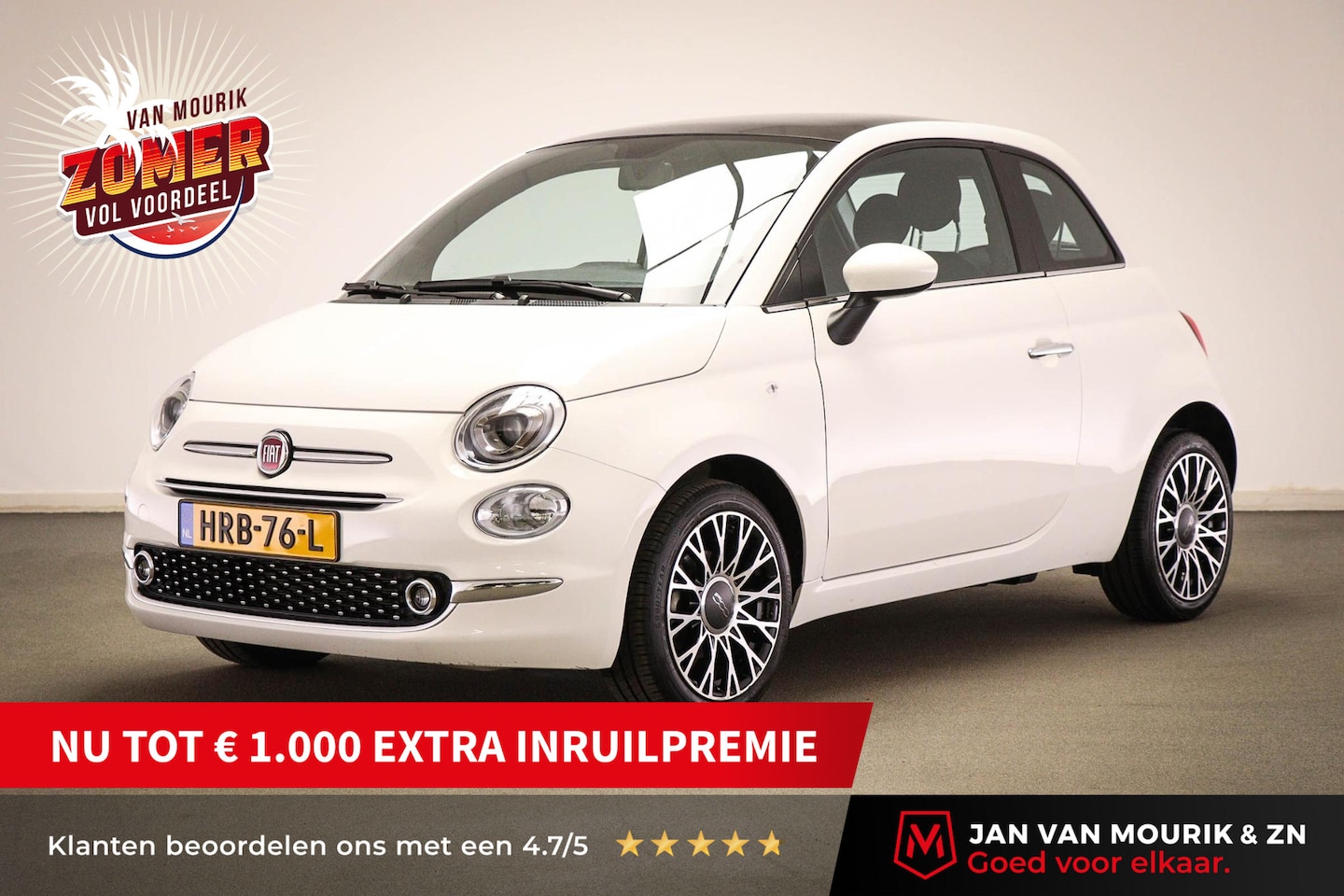 Fiat 500 - 1.0 Hybrid Dolcevita | PANORAMADAK | AIRCO | CRUISE | U CONNECT | DAB | 16" - AutoWereld.nl
