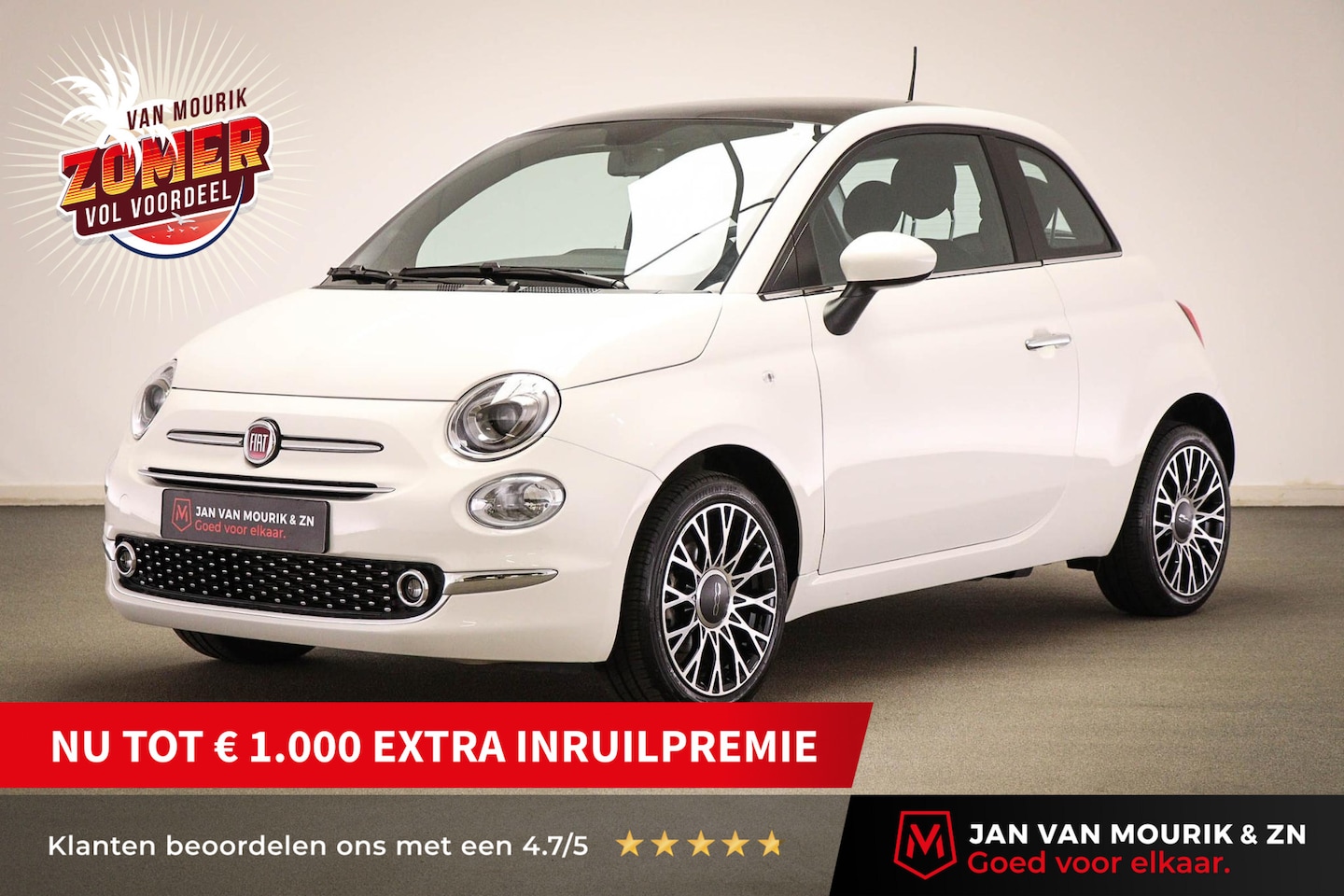 Fiat 500 - 1.0 Hybrid Dolcevita | PANORAMADAK | AIRCO | CRUISE | DAB - AutoWereld.nl