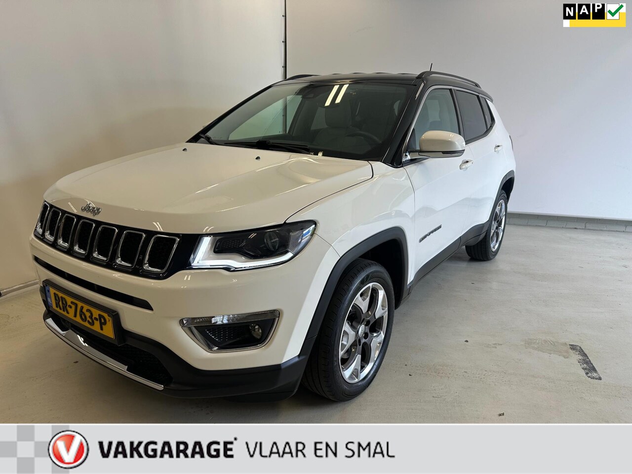 Jeep Compass - 1.4 MultiAir Limited 4x4- Trekhaak-Stoel en stuurverwarming-Creme lederen bekleding-Zwart - AutoWereld.nl