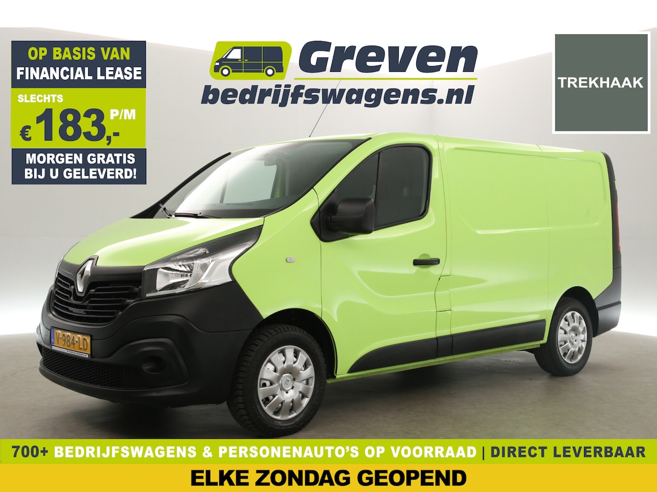 Renault Trafic - 1.6 dCi T29 L1H1 Airco Cruise Trekhaak Navi 3 Persoons Parkeersensoren Elektrpakket - AutoWereld.nl