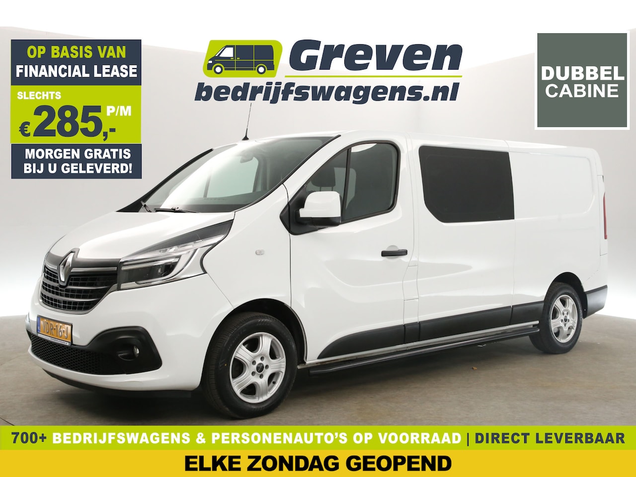 Renault Trafic - 2.0 dCi T29 L2H1 | Dubbele Cabine | 6 Persoons | Airco Cruise Trekhaak Navi PDC 16"LMV Ele - AutoWereld.nl
