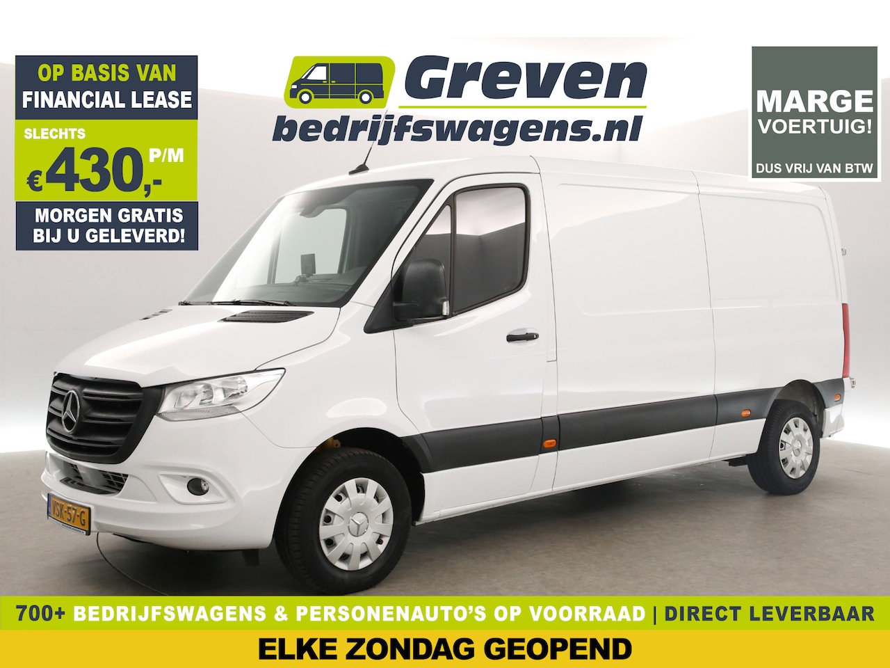 Mercedes-Benz Sprinter - 314 2.2 CDI L2H1 | MARGE! | 143PK Airco Camera Cruise 3 Persoons Schuifdeur - AutoWereld.nl
