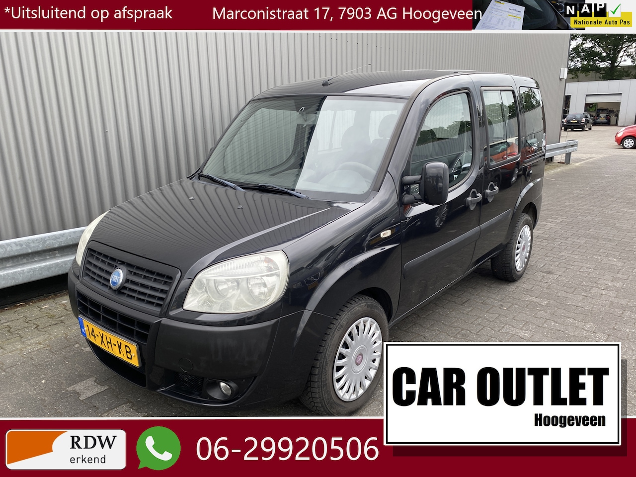 Fiat Doblò - 1.4 Dynamic met Trekhaak, Airco APK – Inruil Mogelijk – - AutoWereld.nl