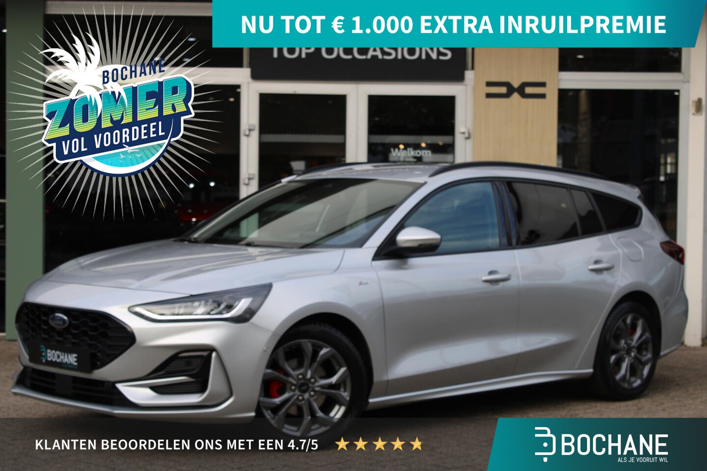 Ford Focus Wagon - 1.0 EcoBoost Hybrid 125 ST Line All season banden | Navigatie | Cruise Control | Achterrui - AutoWereld.nl