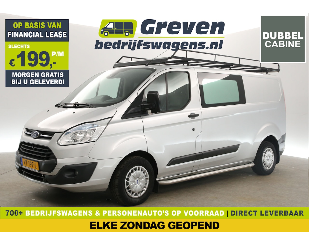 Ford Transit Custom - 290 2.2 TDCI L2H1 | Dubbele Cabine | 6 Persoons | Airco Camera Cruise Trekhaak PDC Imperia - AutoWereld.nl