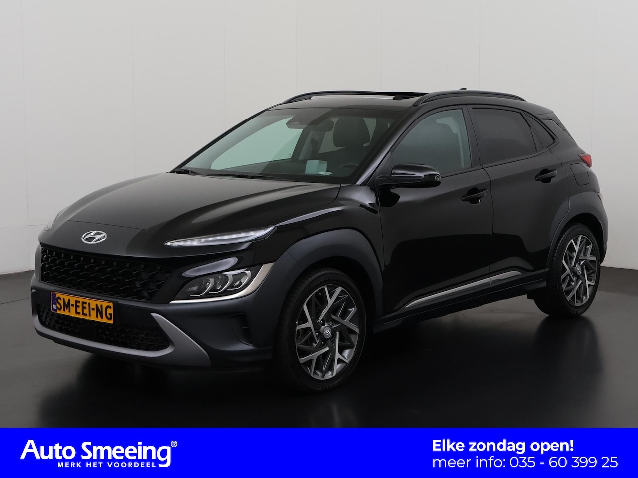 Hyundai Kona - 1.6 GDI HEV Premium | Schuifdak | Leder | Head Up | Zondag Open! - AutoWereld.nl