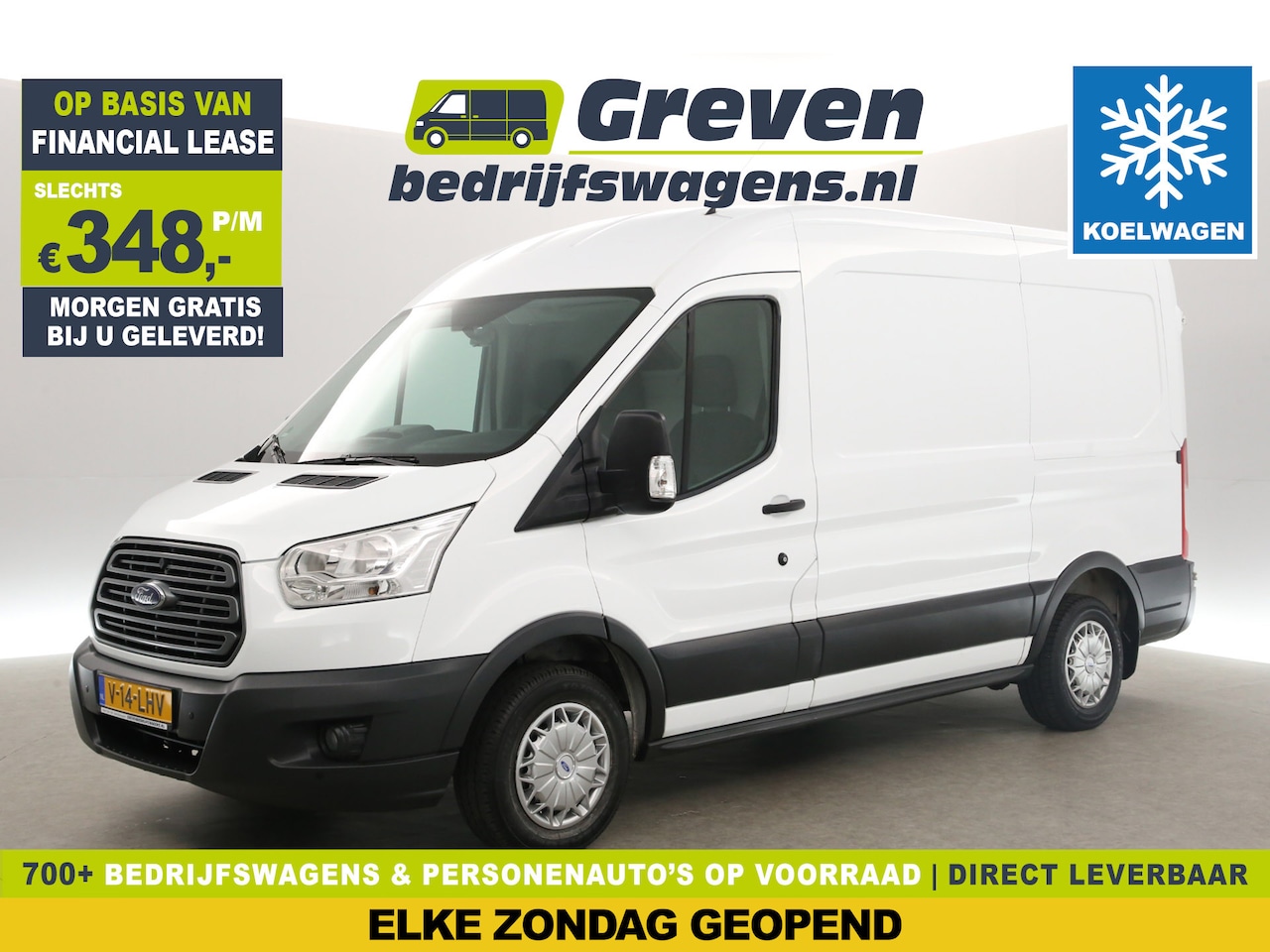 Ford Transit - 290 2.2 TDCI L2H2 Koelwagen | Nachtkoeling | Schappen | Airco Camera Cruise Koelauto LED 3 - AutoWereld.nl