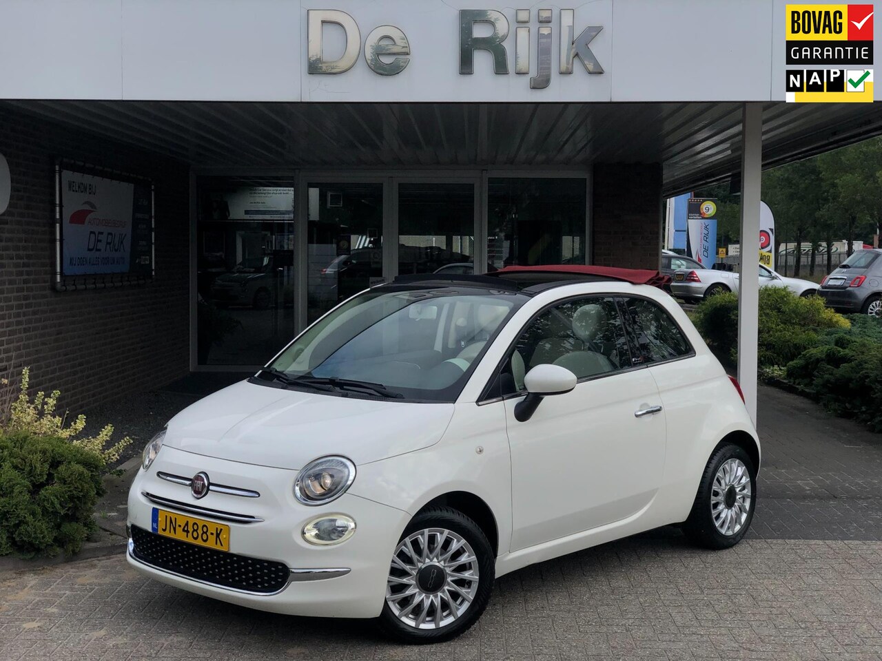 Fiat 500 C - 1.2 Lounge Cabrio | Hald leder, Airco, El. Ramen, 15'' LMV, Bluetooth | Goed onderhouden! - AutoWereld.nl