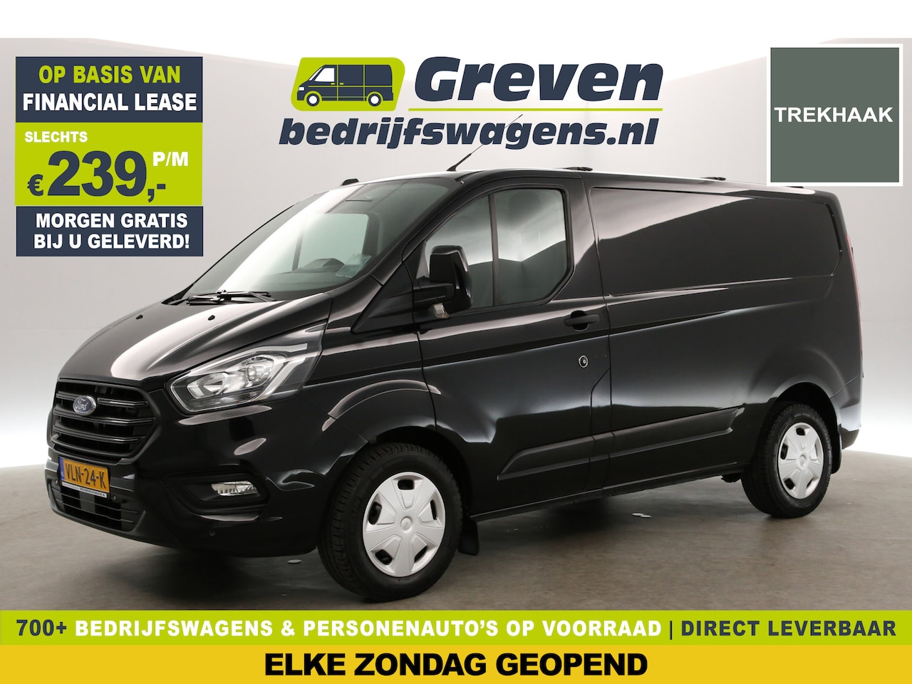 Ford Transit Custom - 320 2.0 TDCI L1H1 Airco Cruise Trekhaak Parkeersensoren 3 Persoons Elektrpakket - AutoWereld.nl