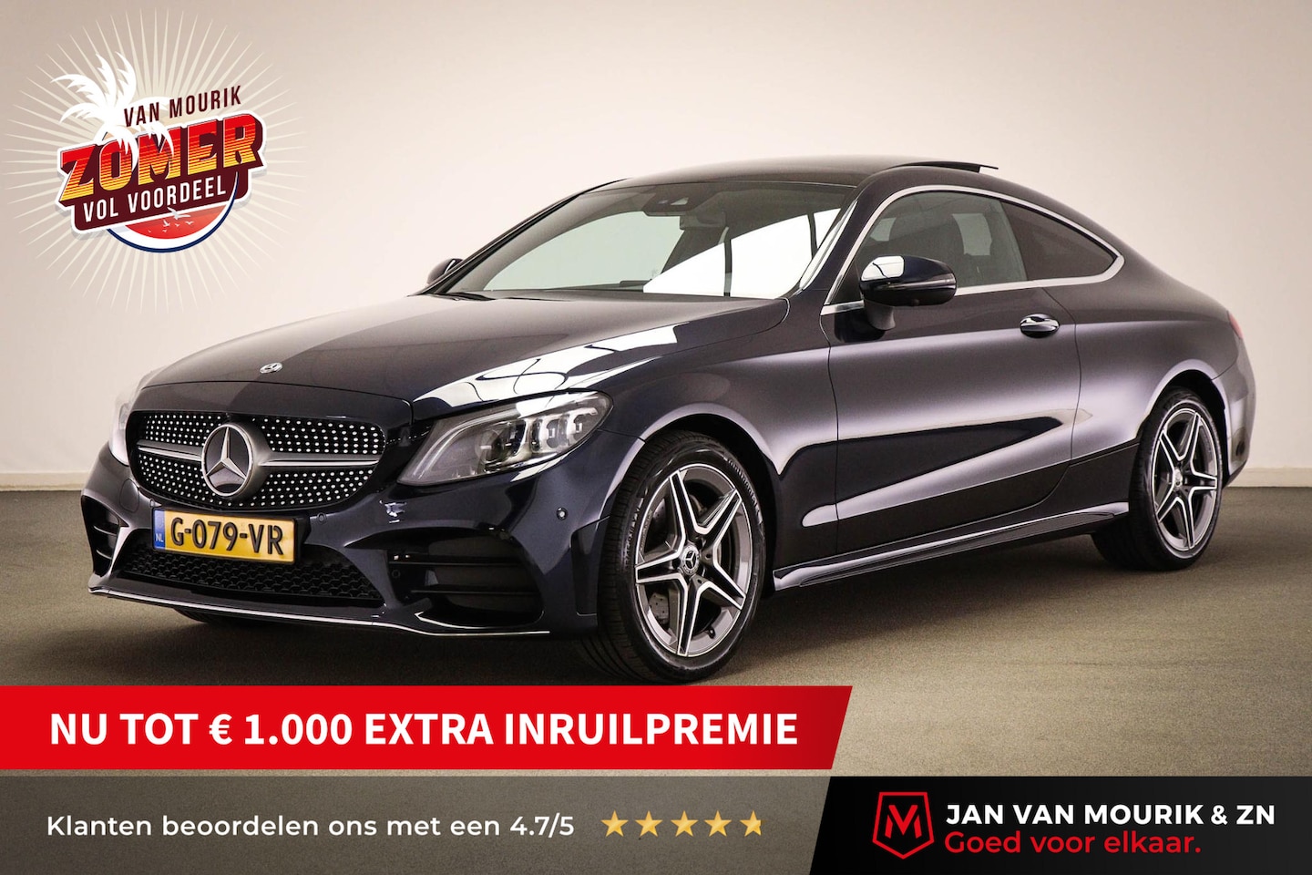 Mercedes-Benz C-klasse Coupé - 180 Premium Plus Pack | PANORAMADAK | LEDER | AMG LINE | BURMESTER  | 360 CAMERA - AutoWereld.nl