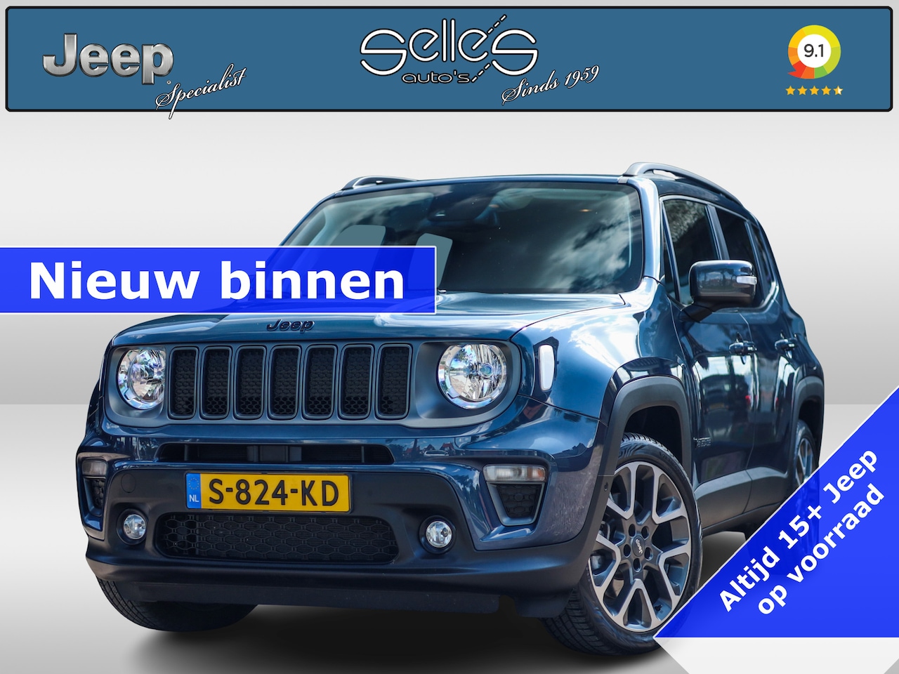 Jeep Renegade - 4xe 240 Plug-in Hybrid Electric S 4wd | Camera | Applecarplay | Stoel-/stuurverwarming - AutoWereld.nl