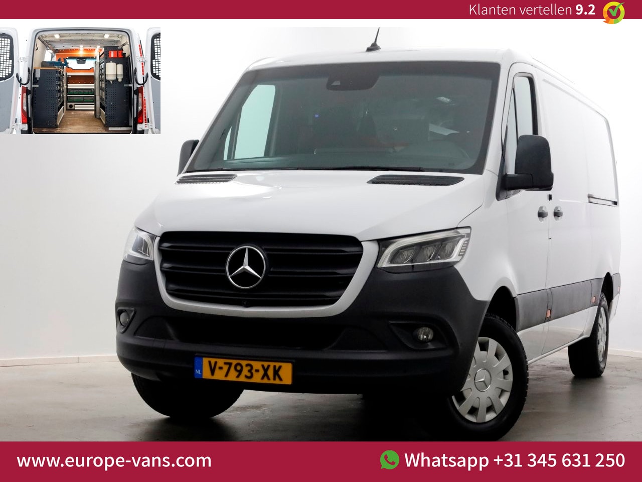 Mercedes-Benz Sprinter - 316 CDI 163pk L2H1 7G Automaat Servicewagen LED/2x Schuifdeur/Trekhaak 3500kg 03-2019 - AutoWereld.nl