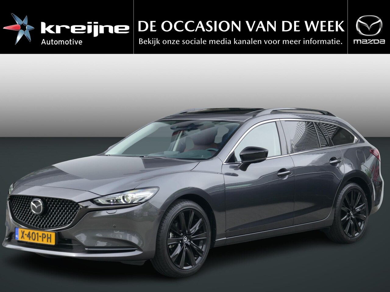 Mazda 6 Sportbreak - 2.5 SkyActiv-G 194 Homura | AUTOMAAT | Rood Lederen Bekleding | Sunroof | Afneembare trekh - AutoWereld.nl