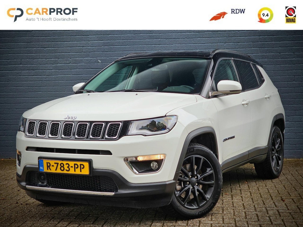 Jeep Compass - 4xe 190 Plug-in Hybrid Electric Limited / TREKHAAK / CAMERA / HALF LEDER - AutoWereld.nl