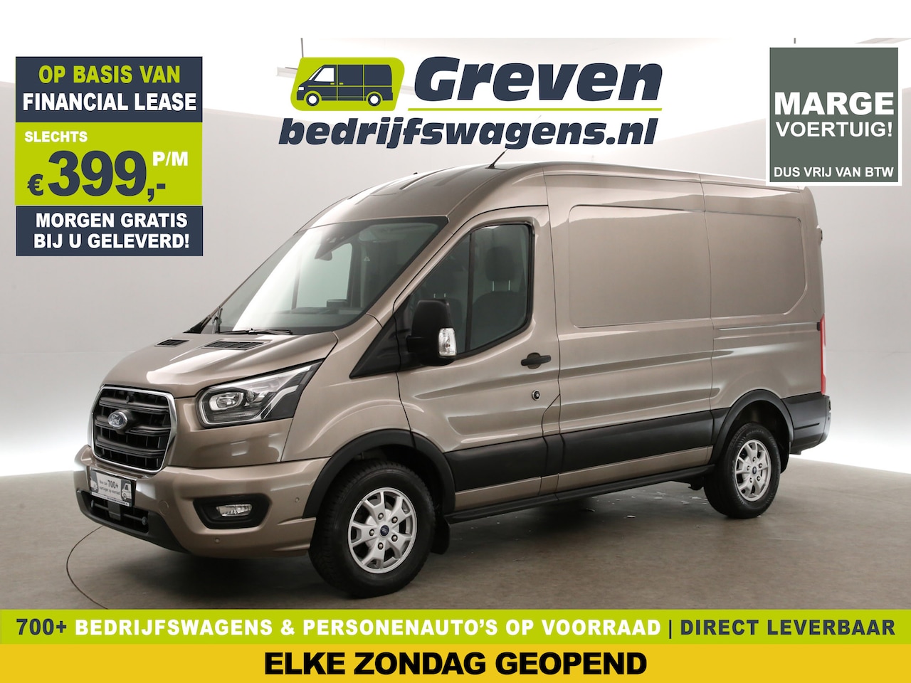Ford Transit - 2.0 TDCI L2H2 | MARGE! | Automaat Airco Camera Cruise Carplay Trekhaak Navi LED PDC 3 Pers - AutoWereld.nl