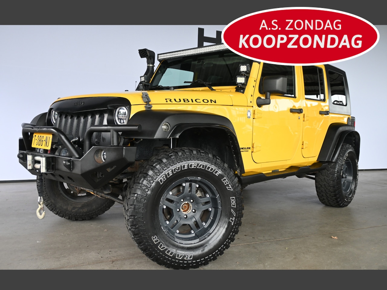 Jeep Wrangler Unlimited - 3.8 Rubicon Automaat Airco Cruise control Trekhaak Bullbar Lier Leder Hardtop Inruil Mogel - AutoWereld.nl