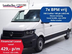 Volkswagen Crafter - 2.0 TDI 140 pk L4H3 Airco, Cruise Control Geveerde Stoel, PDC V+A, 3-Zits, Nieuw Overjarig