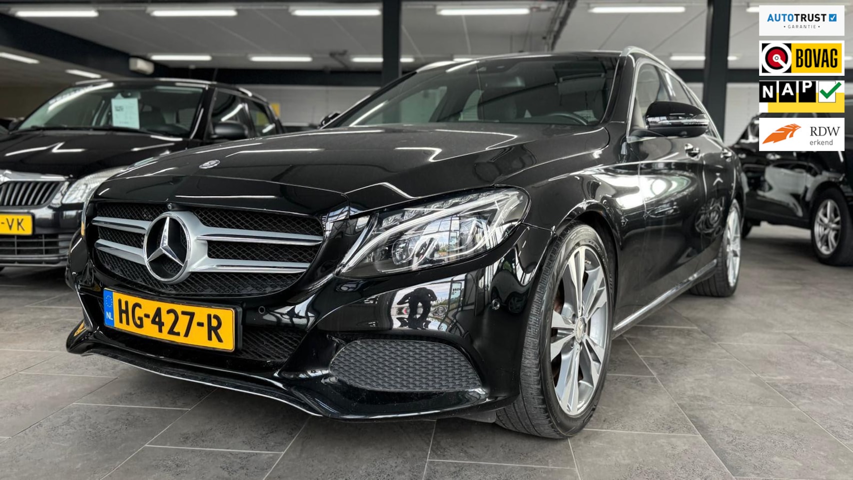 Mercedes-Benz C-klasse Estate - 350 e Lease Edition leer camera's luchtvering navi xenon memory burmester pdc vol opties - AutoWereld.nl