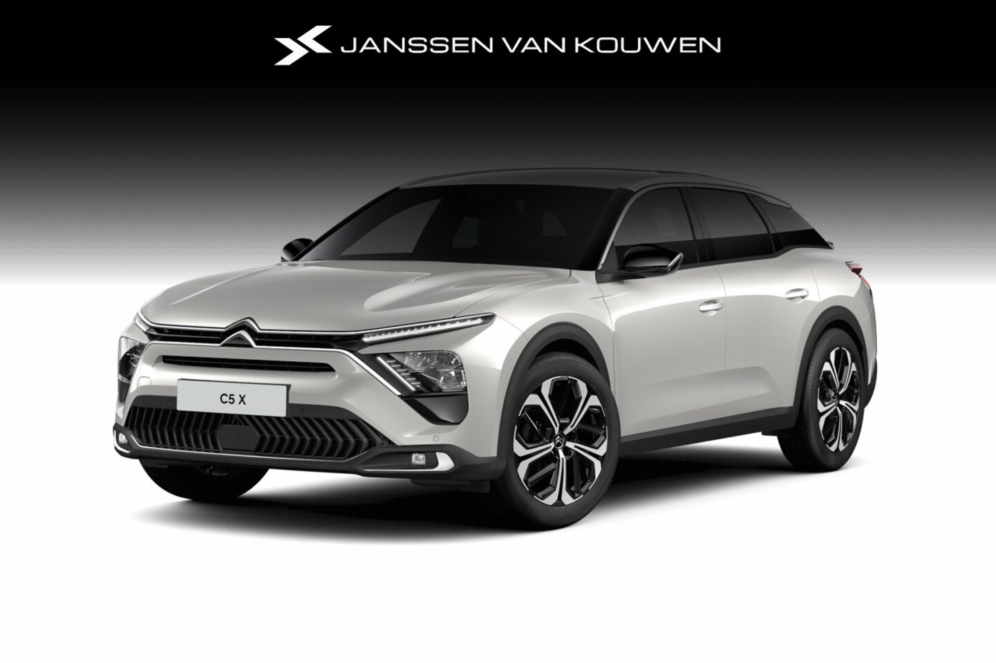 Citroën C5 X - Plus | 19" lichtmetalen velgen 'Hephaïs Grey' met Onyx black aero inserts | Achteruitrijca - AutoWereld.nl