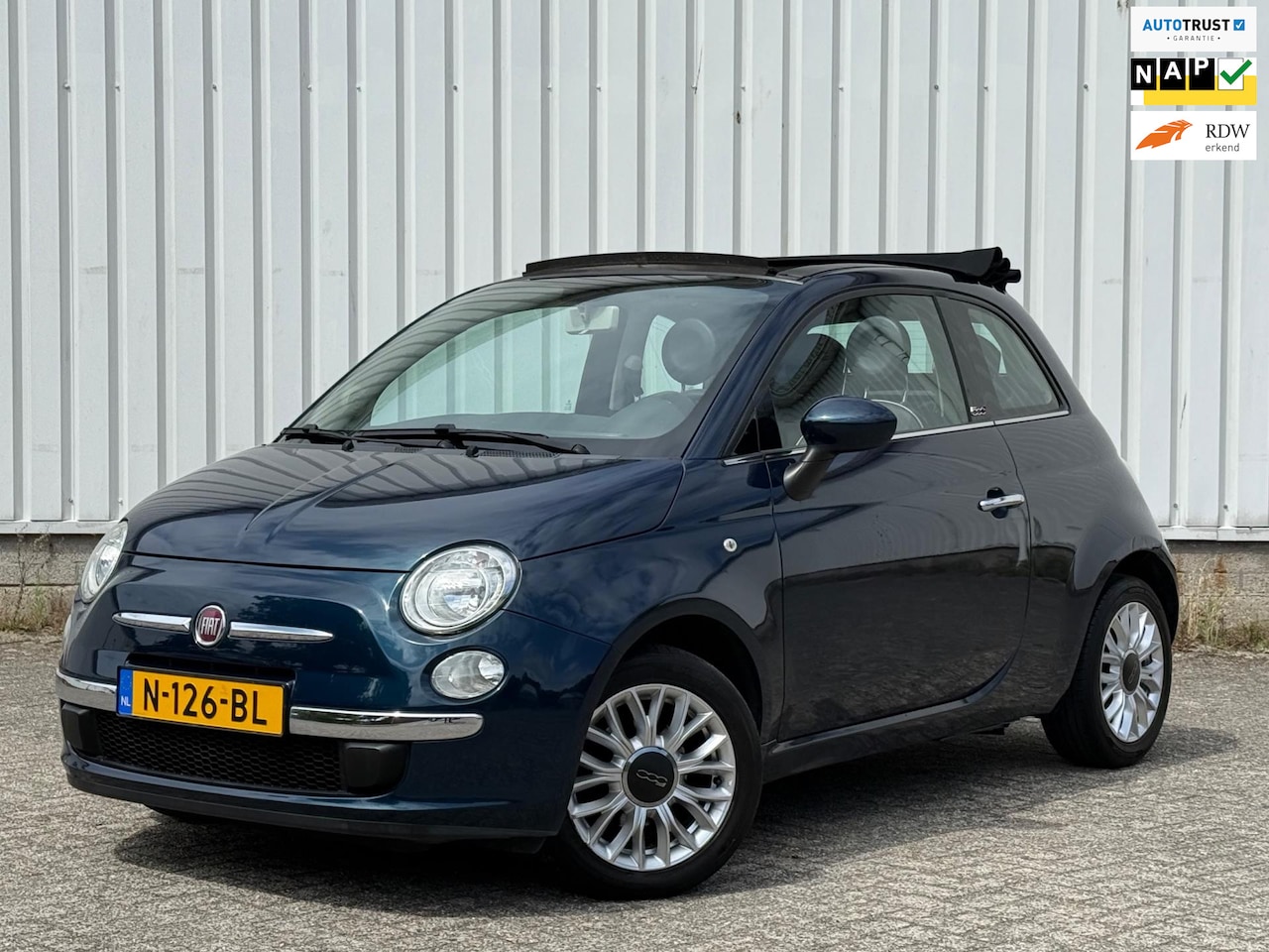 Fiat 500 - 0.9 TwinAir Lounge Cabrio,Airco,PDC,ElektrischeRamen,DealerOnderhouden,Apk tot 11-04-2026 - AutoWereld.nl