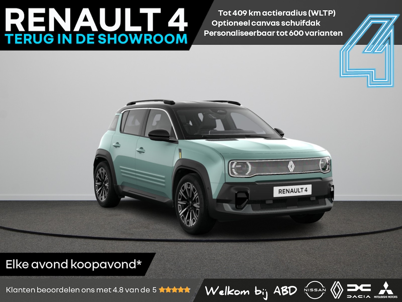 Renault 4 - Iconic Comfort range | Achteruitrijcamera | Elektrisch verwarmbare voorstoelen | Elektroni - AutoWereld.nl