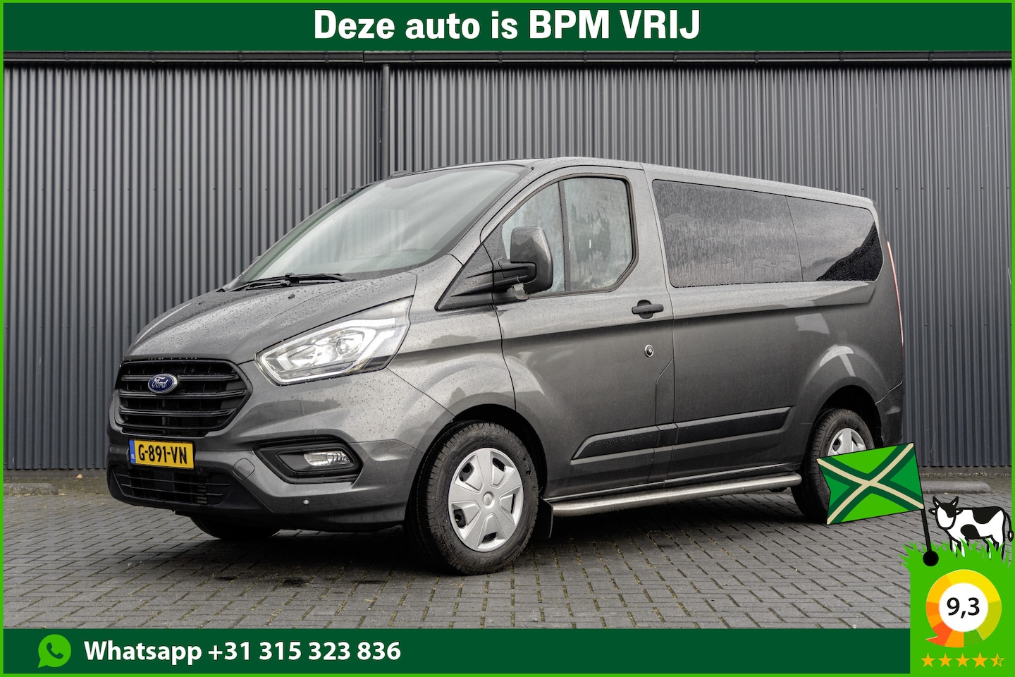 Ford Transit Custom - 2.0TDCI 130PK | ZGN. | Automaat | 9-Zits | LED | Cruise | Airco | PDC | Euro 6 - AutoWereld.nl