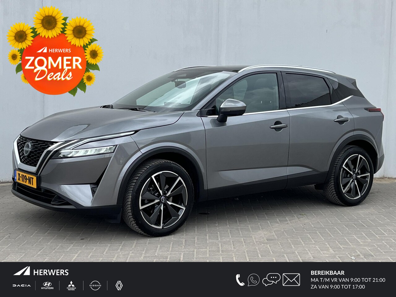 Nissan Qashqai - 1.3 MHEV Xtronic Tekna Automaat / Trekhaak (Trekgewicht 1.800kg) / Panorama-dak / 360° Cam - AutoWereld.nl