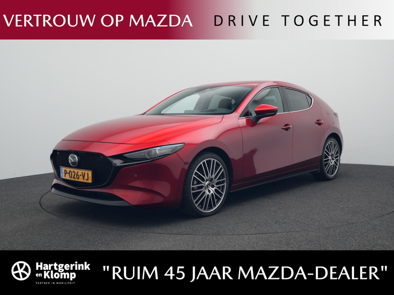 Mazda 3 - 2.0 e-SkyActiv-X Luxury automaat i-Activesense pakket met Sunroof en rood leer pakket : de - AutoWereld.nl