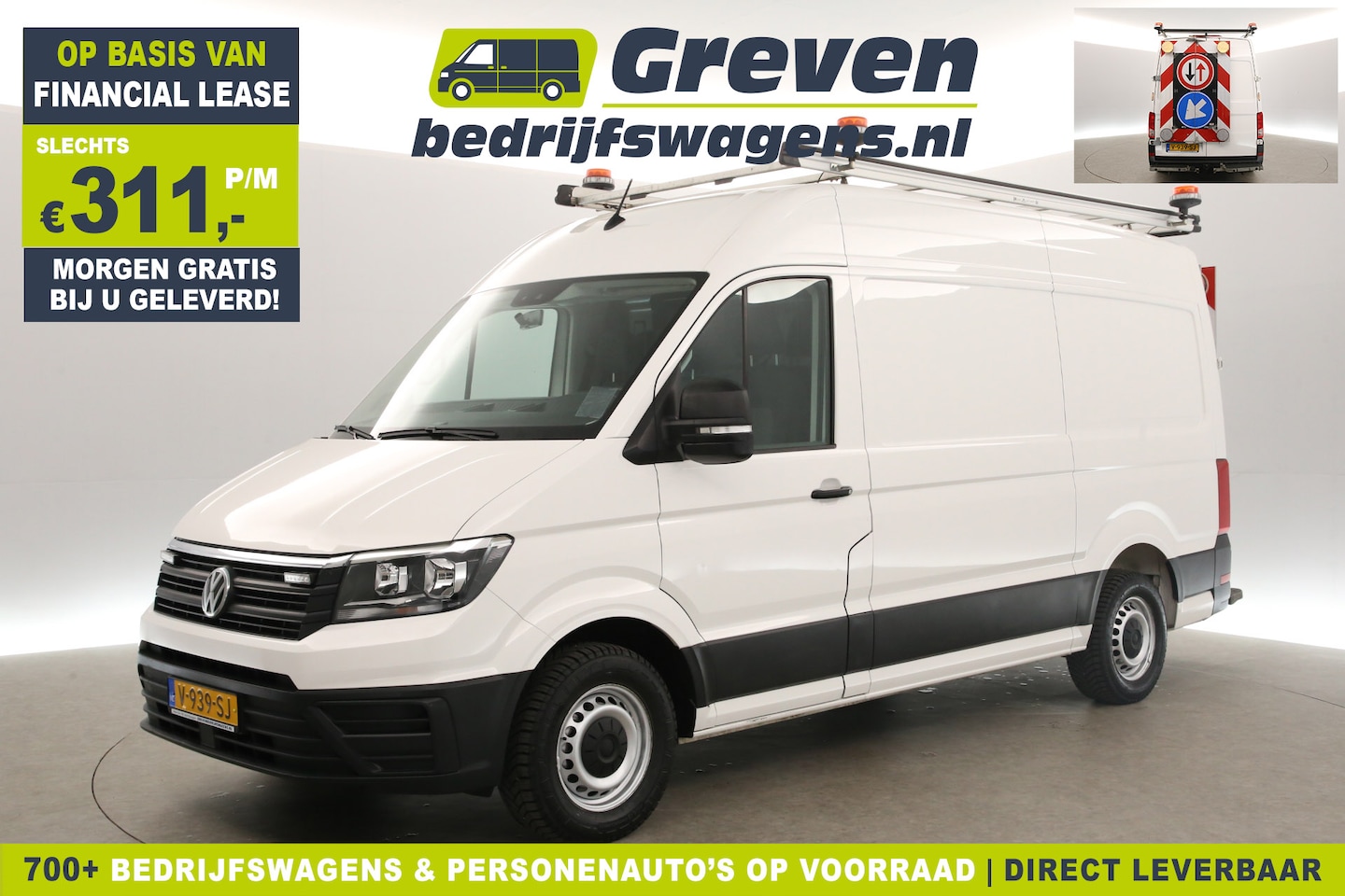Volkswagen Crafter - 35 2.0 TDI L3H3 177PK 3500KG Trekgew. Werkbus Airco Camera Carplay Cruise 3 Persoons Imper - AutoWereld.nl