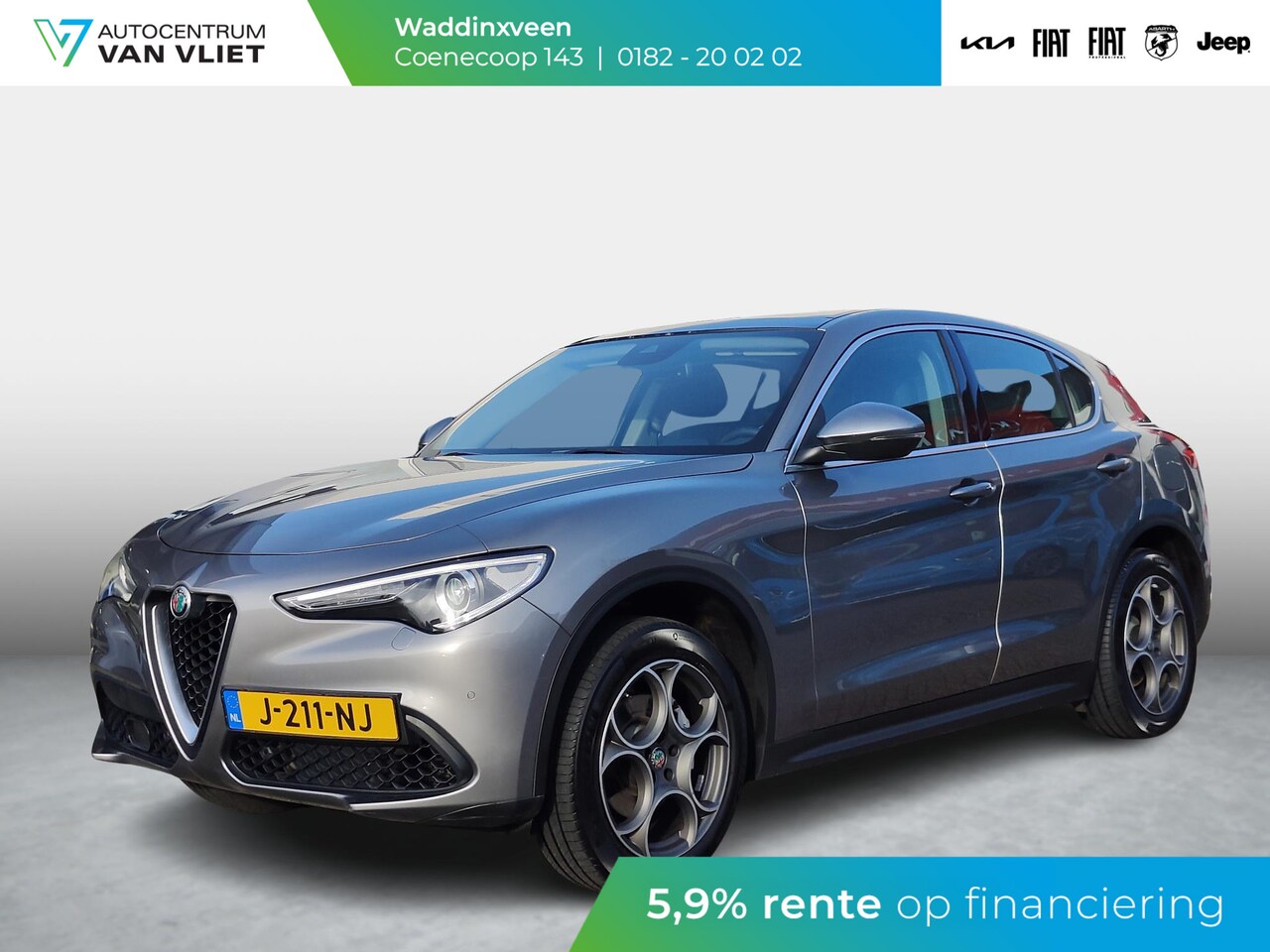 Alfa Romeo Stelvio - 2.0 Turbo Aut. AWD 200pk Super | Schuif/Kantel dak | Trekhaak | Leder | Navi | Elek. Stoel - AutoWereld.nl