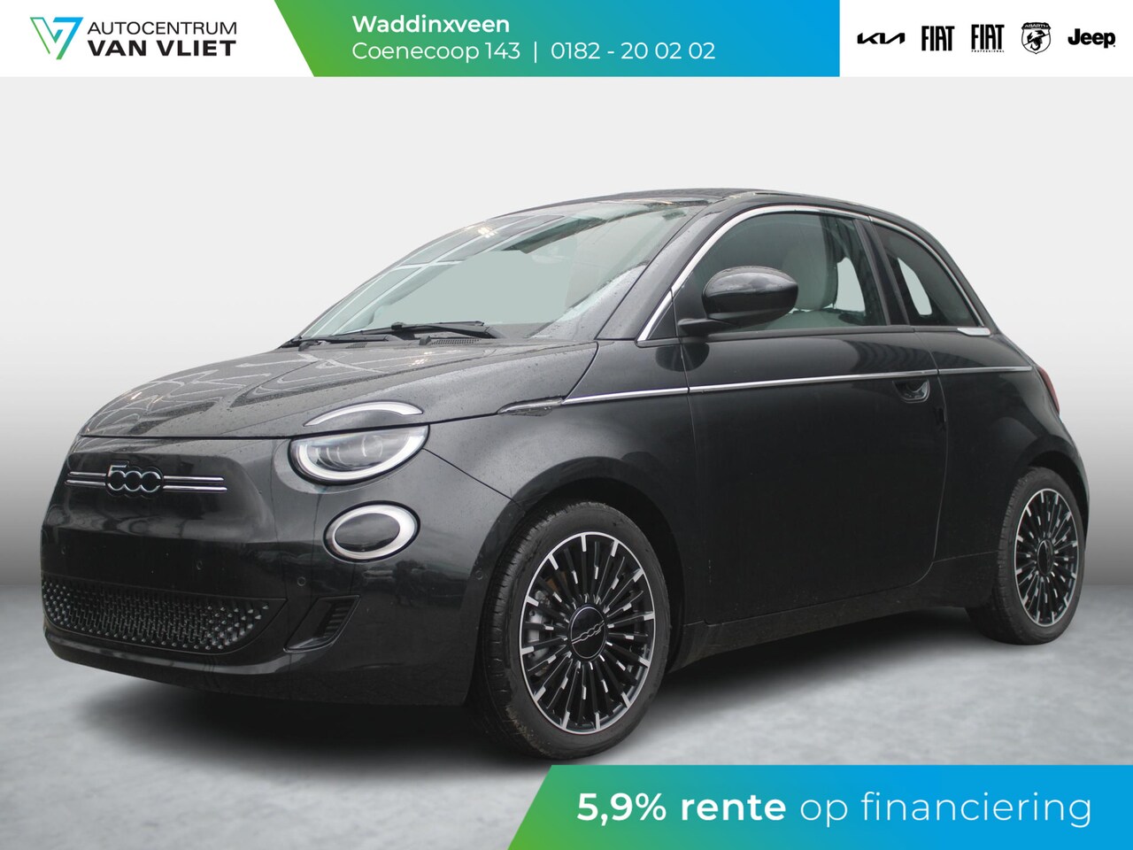 Fiat 500e - Cabrio La Prima 42 kWh | By Bocelli | Leder | 17" | Navi | Winter Pack - AutoWereld.nl