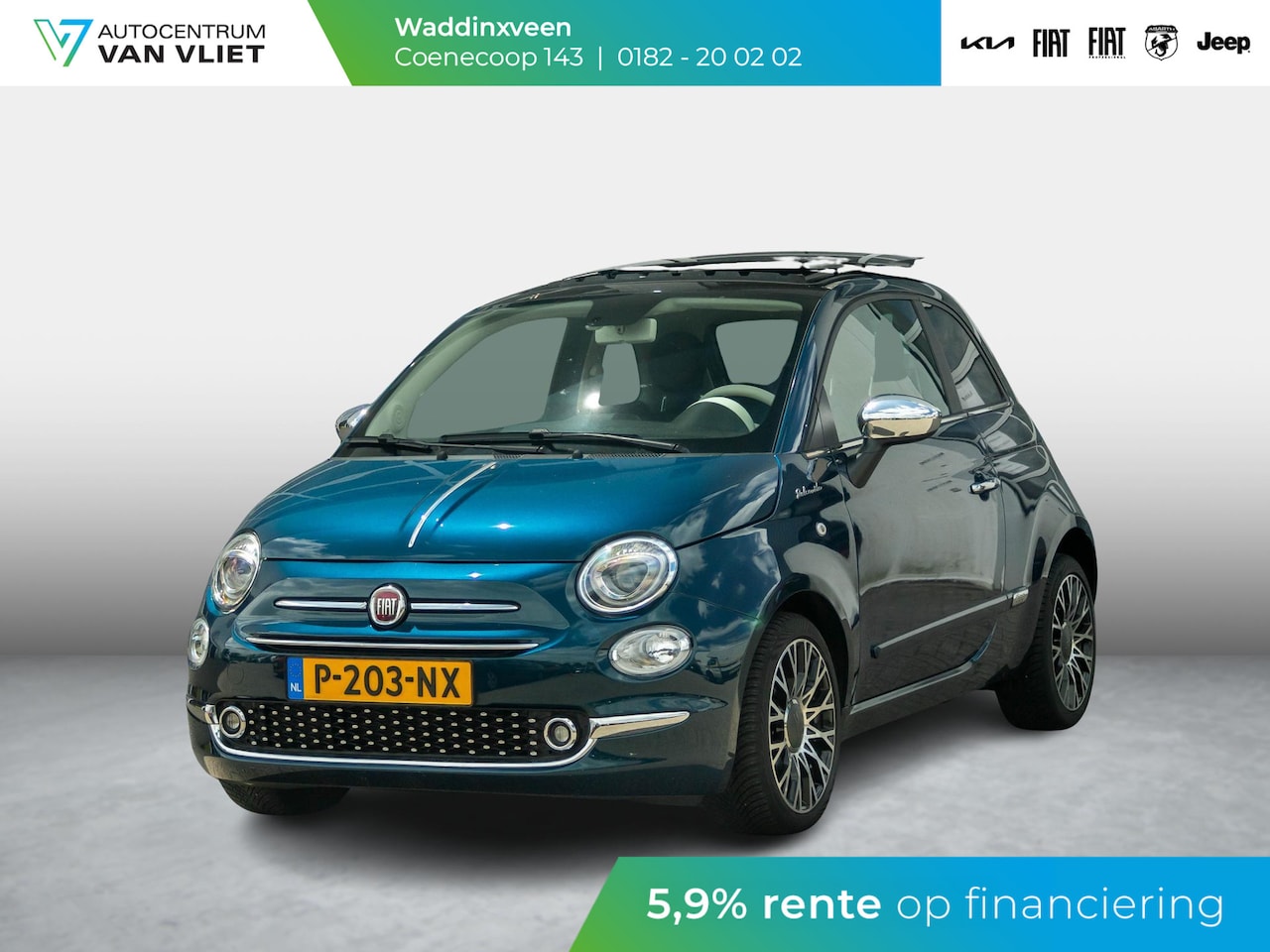 Fiat 500 - Hybrid Dolcevita | Airco | Cruise | Schuif/Kanteldak | PDC | 16" | Apple Carplay - AutoWereld.nl