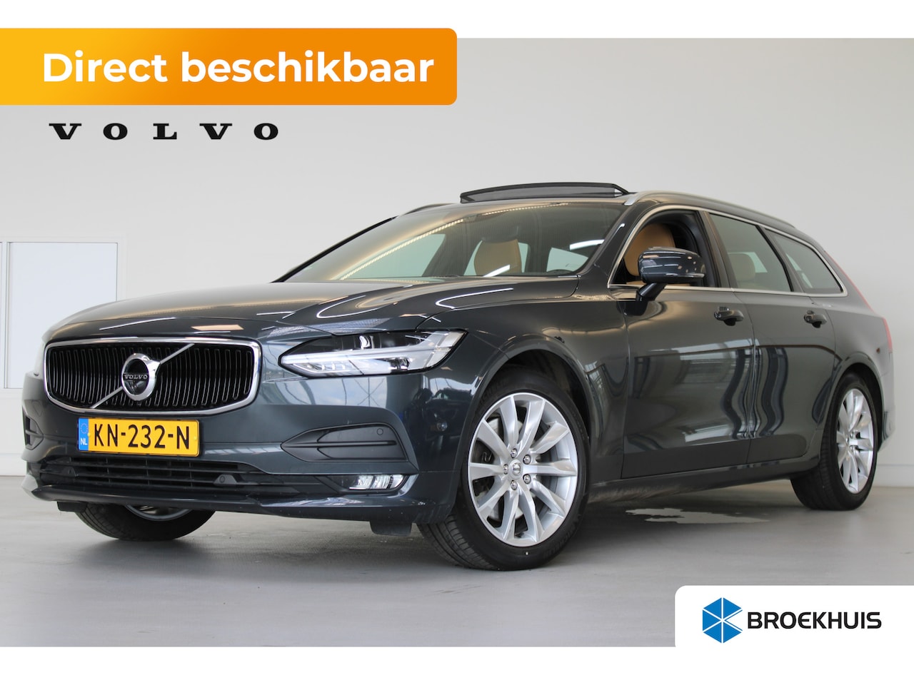 Volvo V90 - T5 254PK Momentum | 360º | Head-Up Display | Panoramadak | Trekhaak | Stoel&Stuur Verw. - AutoWereld.nl