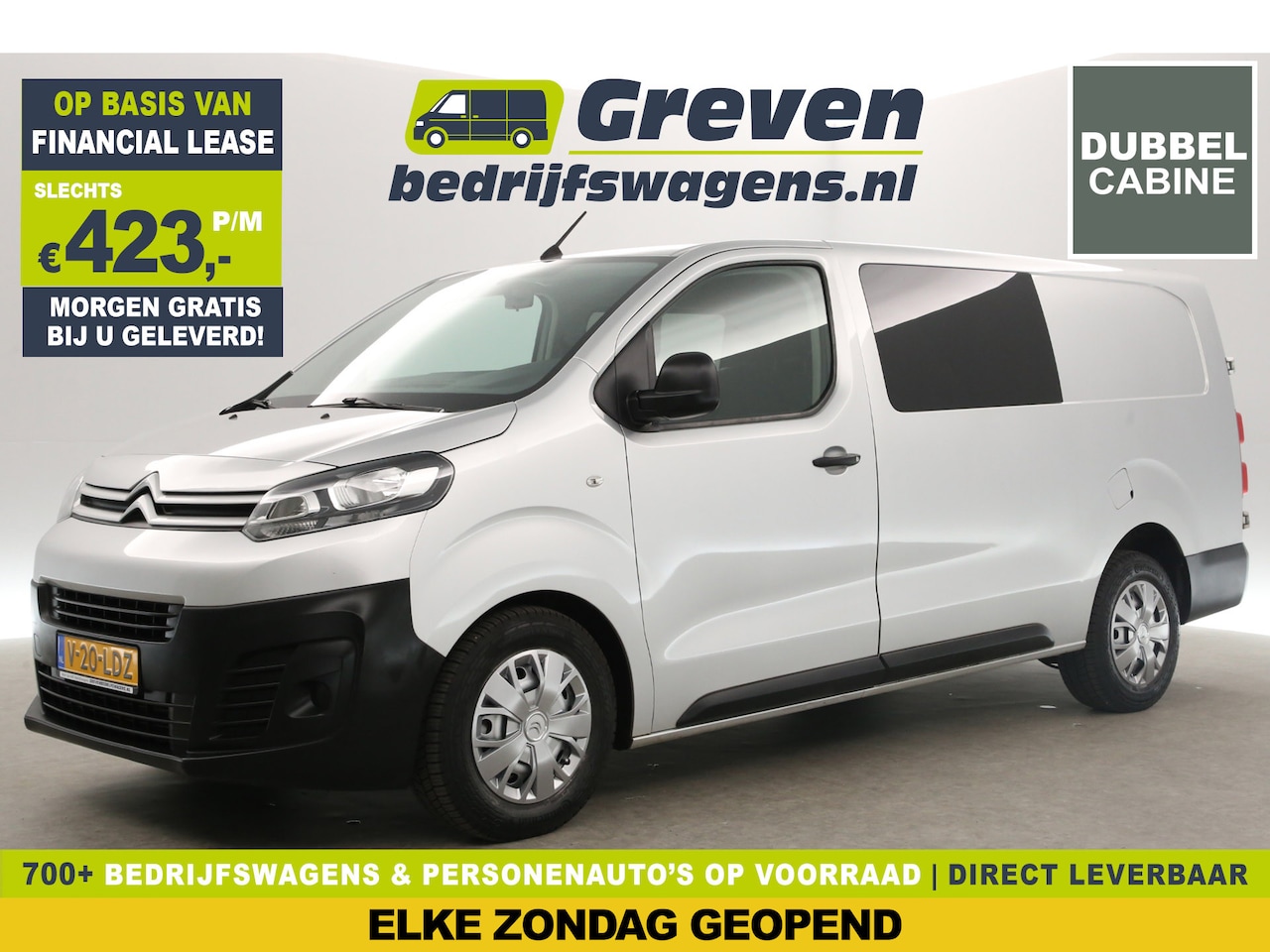 Citroën Jumpy - 2.0 BlueHDI L3H1 Marge Dubbele Cabine 5 Persoons Airco Carplay Cruise Navi PDC Trekhaak - AutoWereld.nl