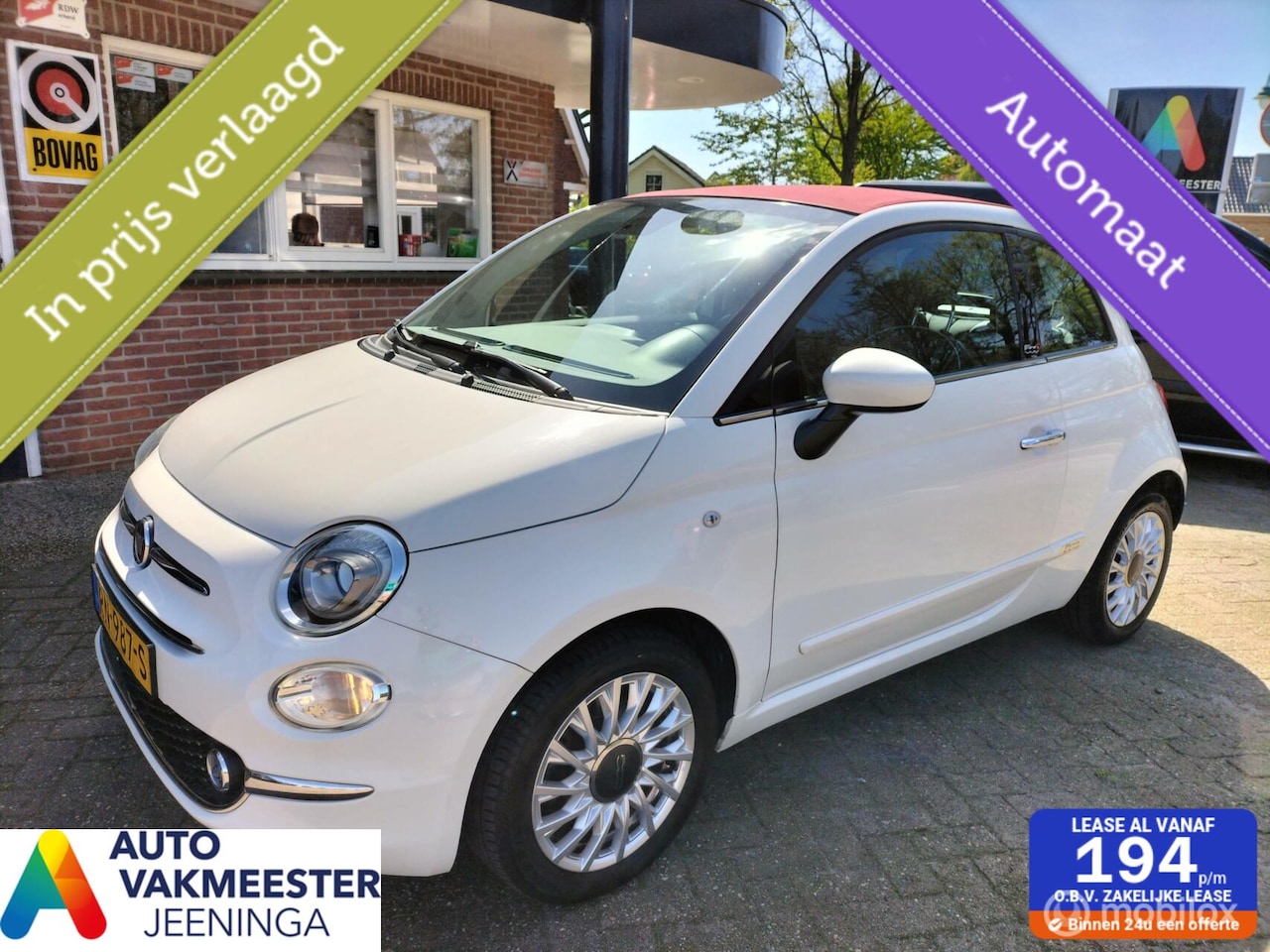 Fiat 500 - 0.9 TwinAir Turbo Lounge Cabrio Automaat CABRIO! - AutoWereld.nl