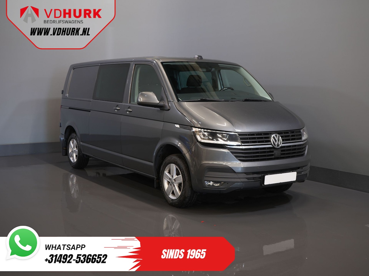 Volkswagen Transporter - 2.0 TDI 150 pk DSG Aut. L2 DC Dubbel Cabine MIXTO/ LED/ Adapt.Cruise/ Standkachel/ Stoelve - AutoWereld.nl