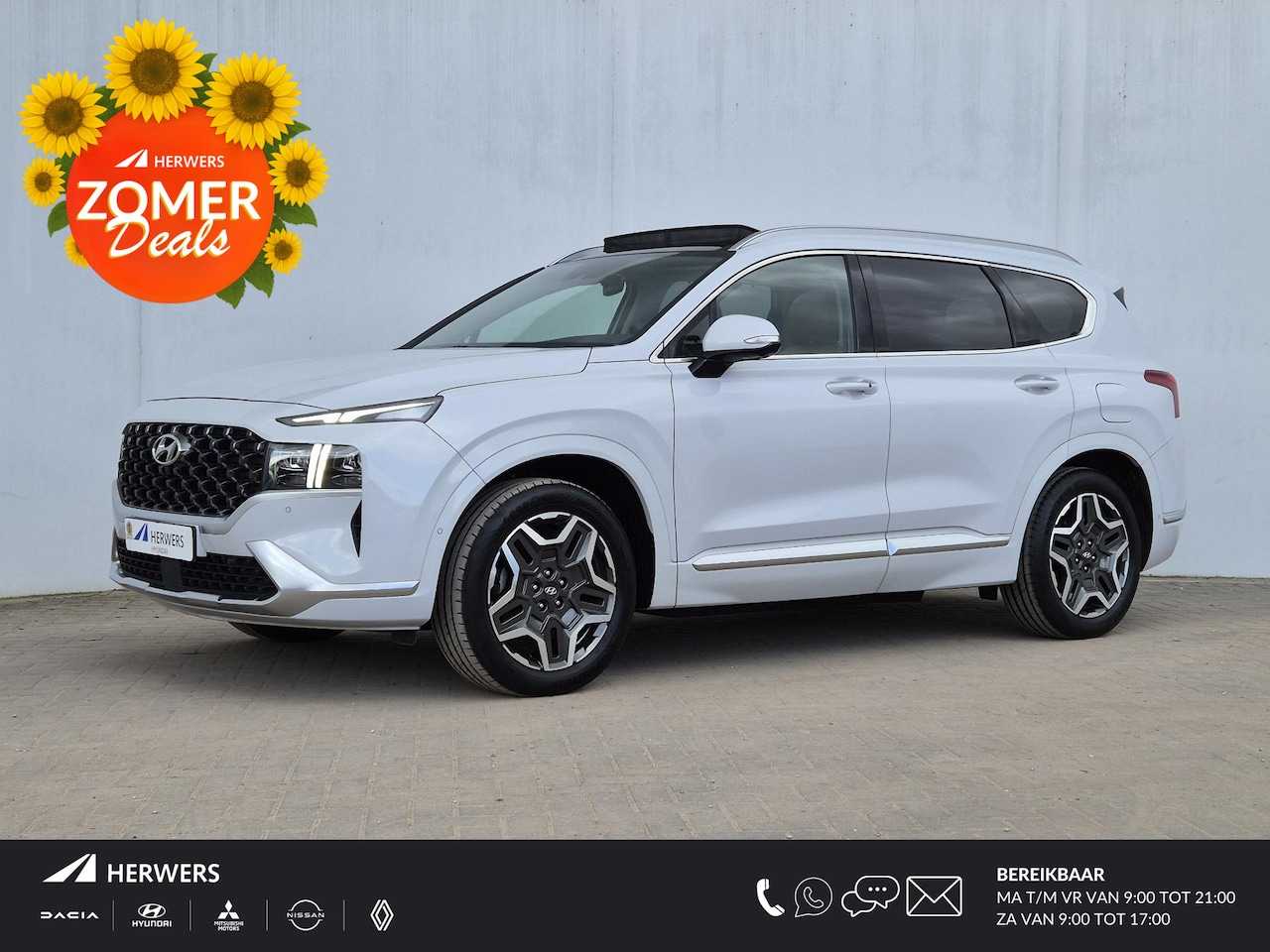Hyundai Santa Fe - 1.6 T-GDI PHEV Premium Plus Sky 7p. Automaat / 7 persoons / HUD / Glazen schuif- en kantel - AutoWereld.nl