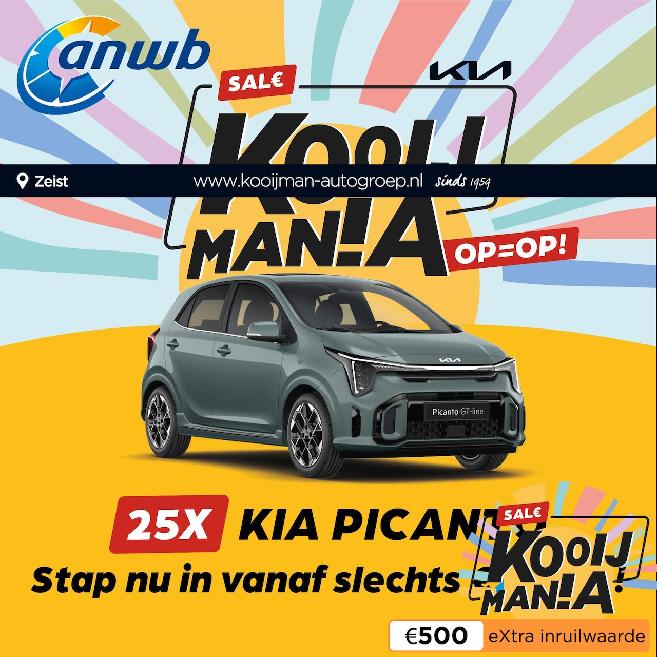Kia Picanto - 1.0 DPI DynamicLine ANWB Private lease nu Vanaf €. 274,= per maand!! Vraag naar de voorwaa - AutoWereld.nl