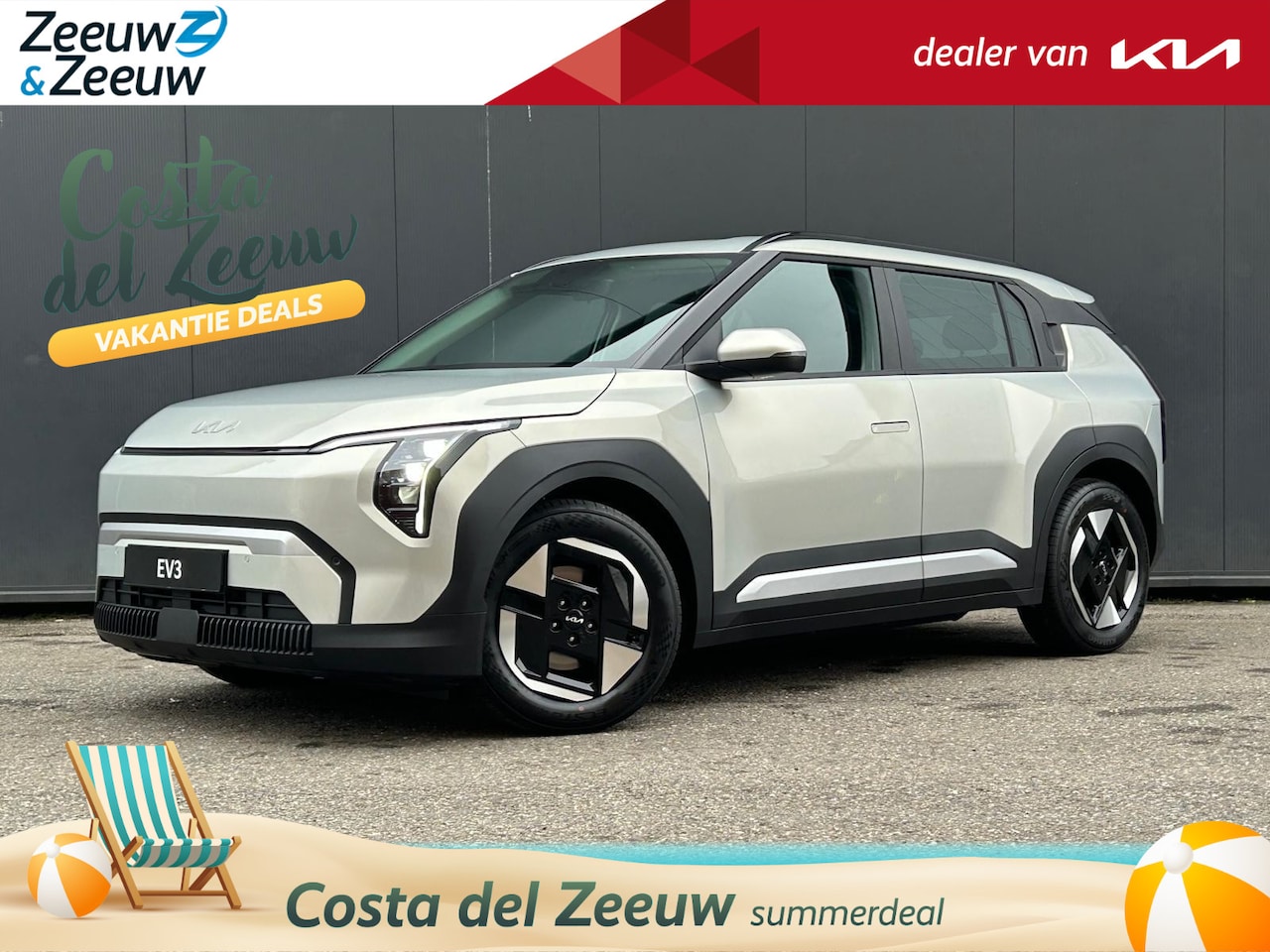 Kia EV3 - Air Single Motor 150KW SR IVORY SILVER GLOSSY | 3000,- INRUILKORTING | PARKEERSENSOREN VOO - AutoWereld.nl
